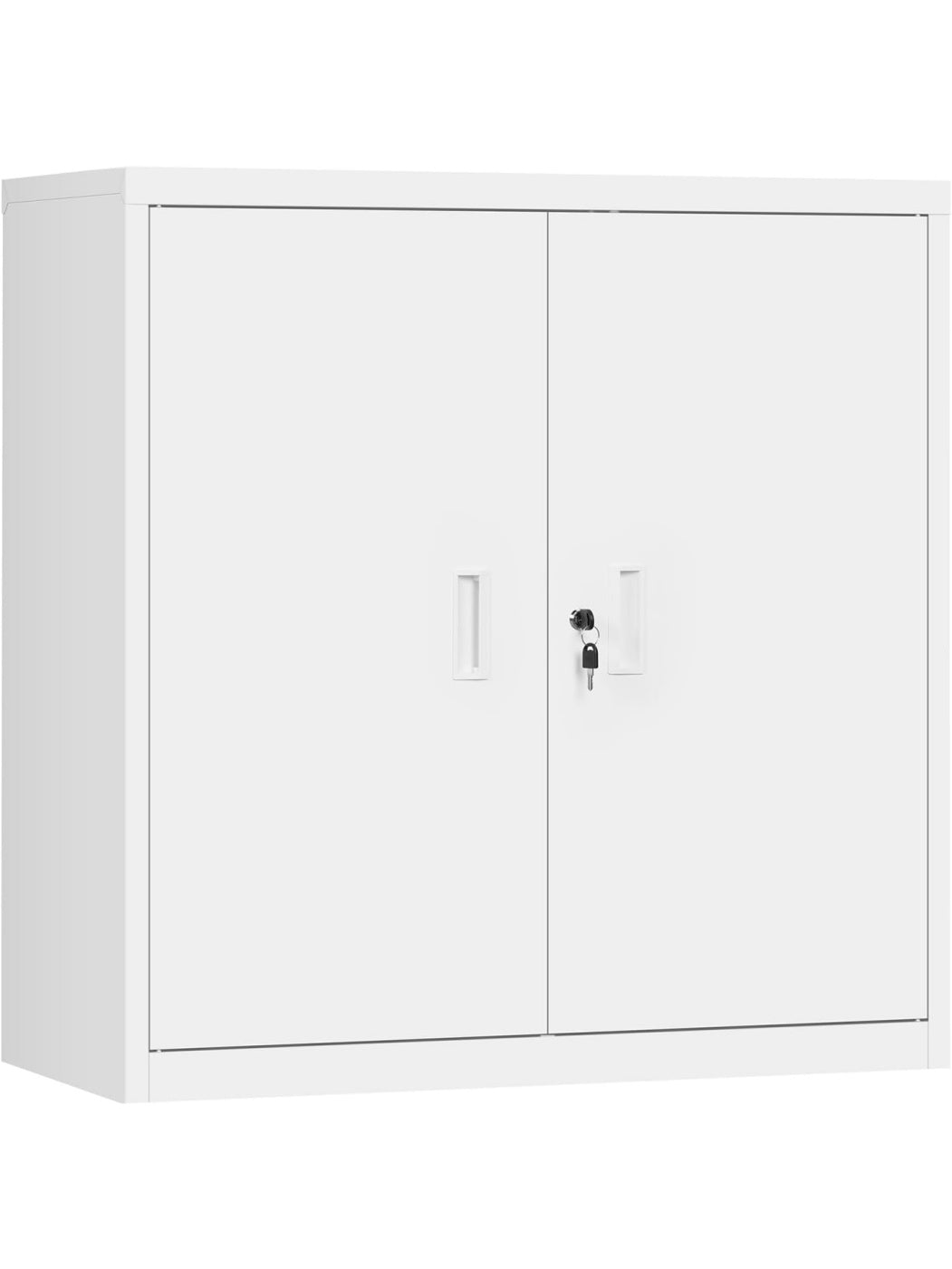 Mueble Metalico de Archivo con Dos Puertas Cerradura y Configuracion Multifuncion para Oficina Blanco