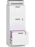 Modulo de Cajones para Escritorio con Tres Compartimentos Amplios para Material de Oficina Blanco