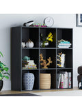 Sistema Modular de Estanterias con Nueve Compartimentos para Guardar Objetos en Casa Oficina y Salon Negro