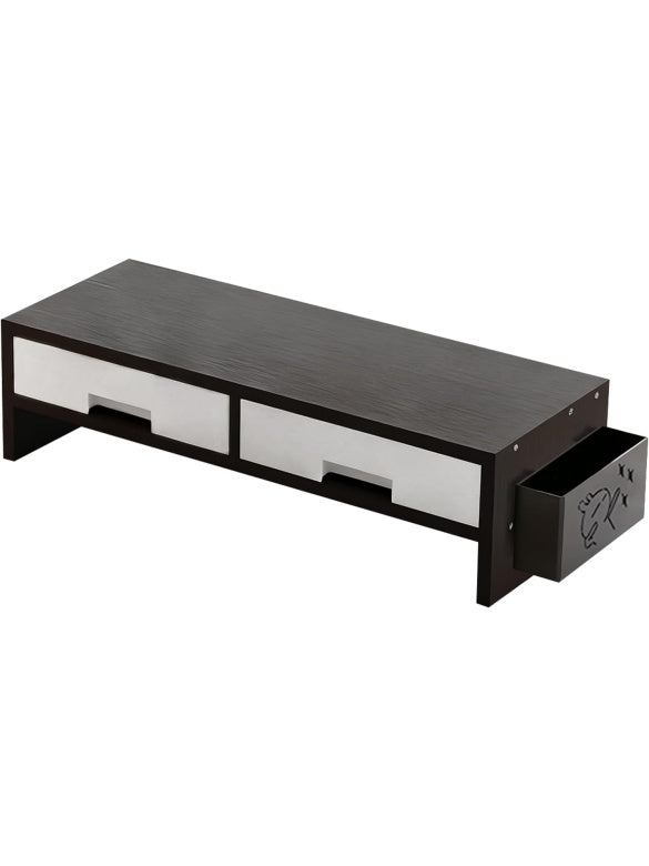 Elevador de monitor con doble cajon organizador para escritorio y accesorios de ordenador